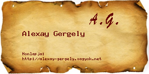 Alexay Gergely névjegykártya